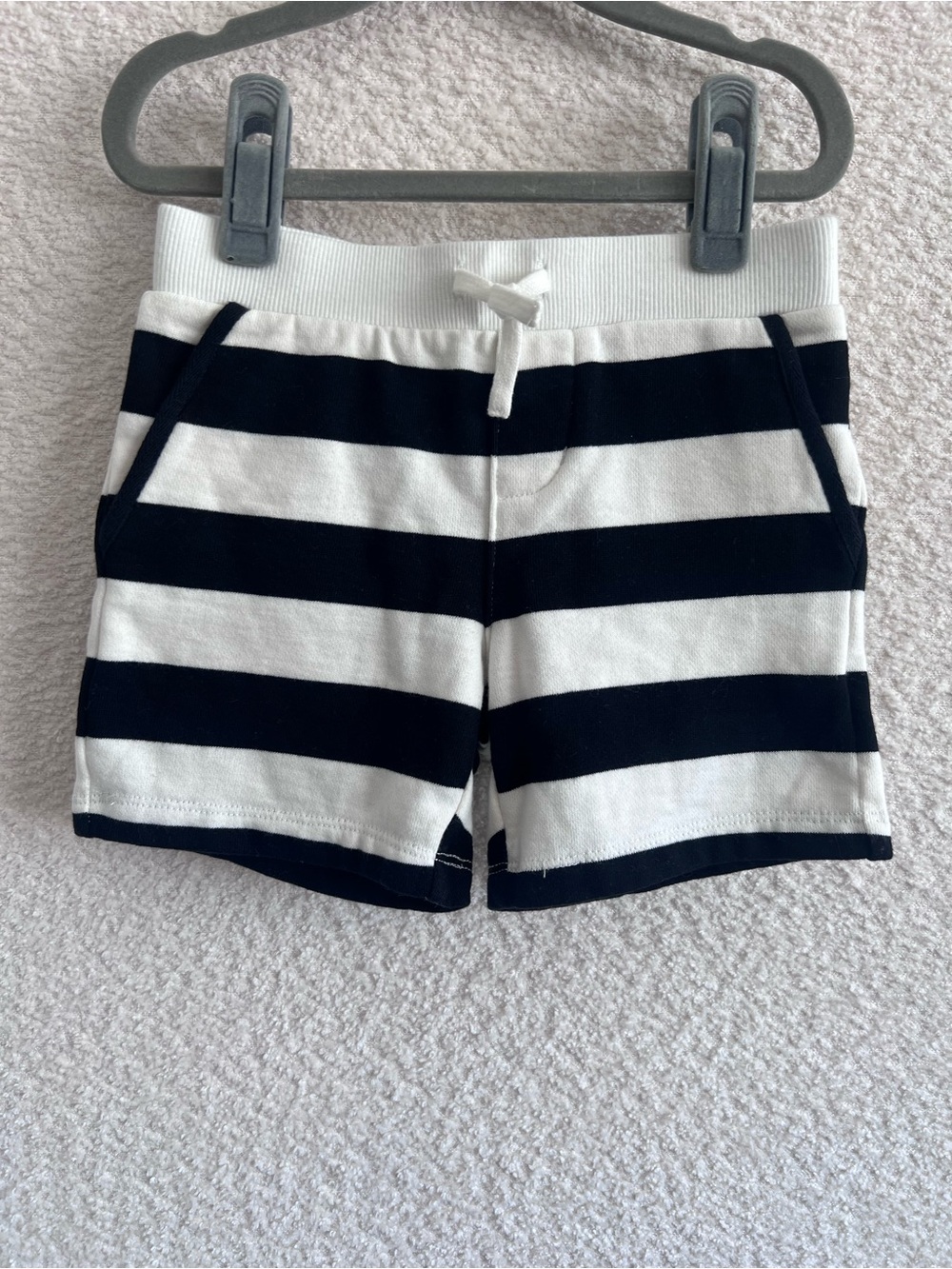 Janie & Jack NWT Toddler Stripe Black White Cotton Blend Shorts Size 3 Years